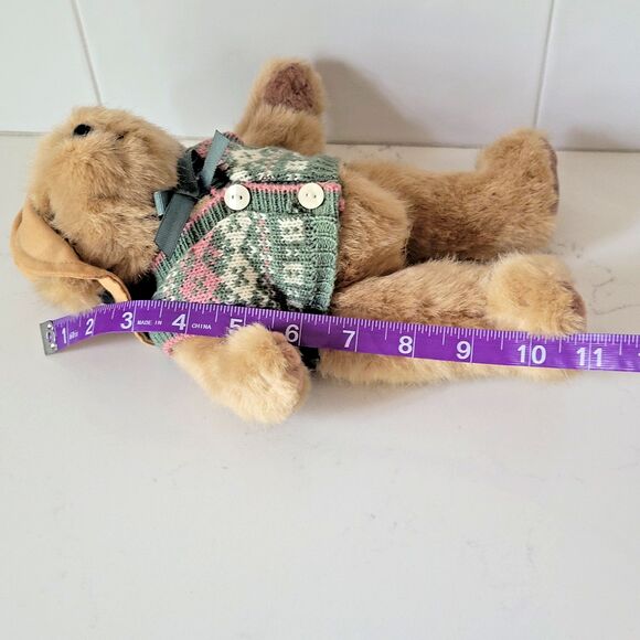 Honeysuckle Hollow 11" Fuzzy Plush Teddy Bear with Sweater & Hat jointed Vintage - Picture 4 of 12